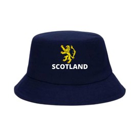 Fidra Scotland Navy Cotton Bucket Hat Lion Rampant. Fast UK Post