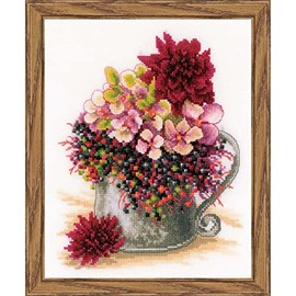 Lanarte Pink Blush Bouquet Counted Cross-Stitch Kit