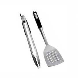 Monument Grills Heavy Duty Stainless Steel 2-Piece Barbecue Tool Set - Spatula & Tongs