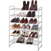 Simple Houseware 3-Tier Stackable Shoe Shelves Storage Utility Rack, Silver
