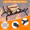 Luoieo Fireplace Grate,Fireplace Log Holder 18 inch,Heavy Duty Solid Cast