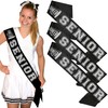 RhinestoneSash Senior Sashes Cheer - SET OF 3: Silver Sparkle