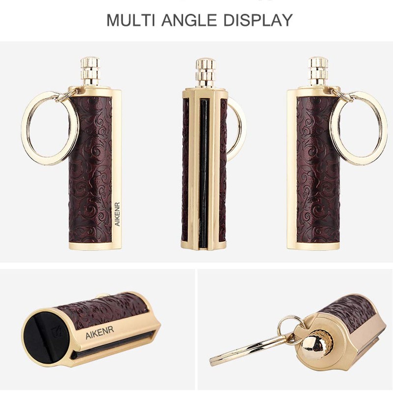 BOLLAER Keychain Matchstick Fire Starter, Permanent Metal Match Flint Lighter