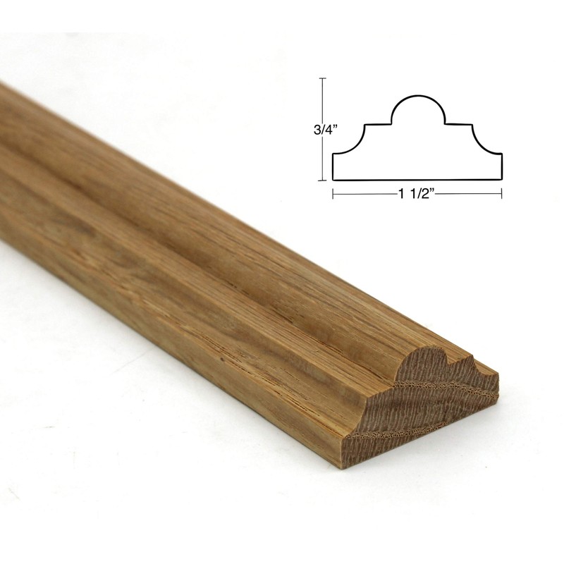 3/4" x 1 1/2" Red Oak Hardwood Panel Molding, Decorative