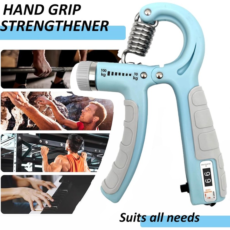 Hand Grips Strengthener with Count, Finger Handgrip Wrist Squeezer Exerciser