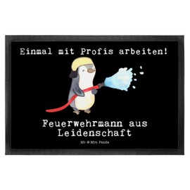 Mr. & Mrs. Panda 50 x 75 cm Doormat Fireman Passion Gift Doormat Outdoor Weatherproof Colleague Thank You Colleague