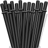 Alink 13 Inch Extra Long Reusable Plastic Black Straws, 12-Pack