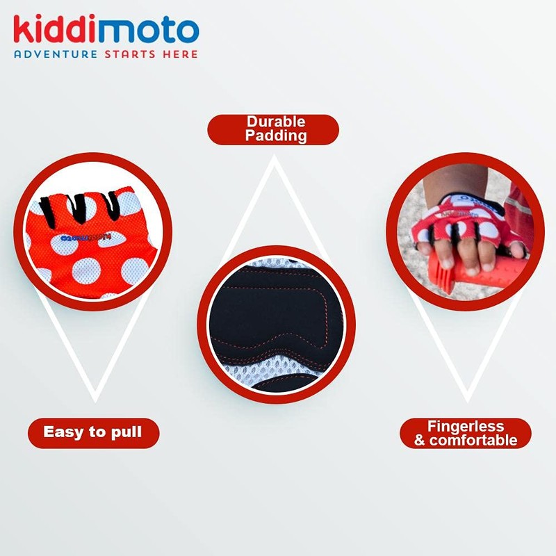 Children's Bike Gloves Red/White Dots Gloves KM m (5 Years)