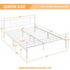 Yaheetech Queen Size Metal Bed Platform Simple Industrial Style Bedroom