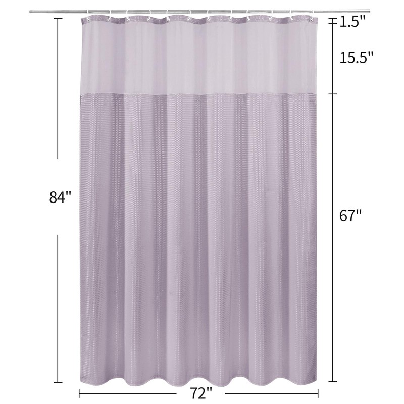 MitoVilla Extra Long 72 x 84 Shower Curtain Set with