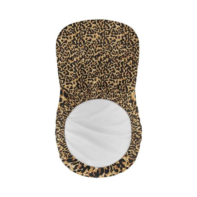 Psesaysky Brown Leopard Bar Stool Seat Covers with Elastic Band