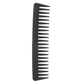 Peine de Dientes Anchos, Cabello Grande Redondeado, Peine Desenredante sin Mango para Cabello Rizado, Cabello Húmedo y Seco (Negro)                   