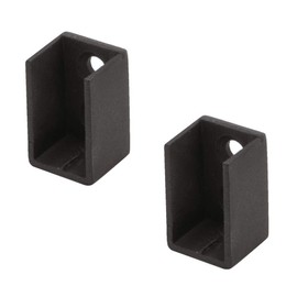 Gedotec Alpine Style H10257 Side Wall Cupboard Rail Bearing Square Clothes Rail Holder for Wardrobe Rail Black | Cupboard Rail Holder for Screwing on Cupboard Rods | Solid Iron | Pack of 2