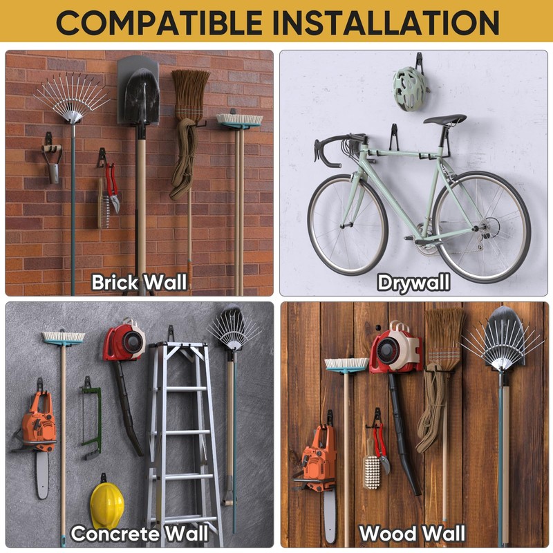 TICONN 12 Pack Heavy Duty Garage Hooks, Steel Utility Wall