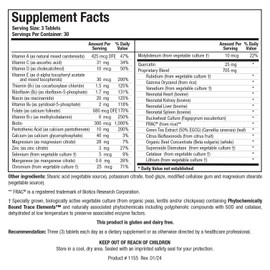 Biotics Research Bio Trophic Plus Food Form Comprehensive Multivitamin Mineral, Glandular Support, Organic Beet Concentrate, Citrus Bioflavonoids, SOD, Catalase, 90 Tabs