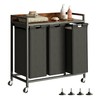 Herture Laundry Hamper with Shelf, Laundry Basket 3 Section, Laundry