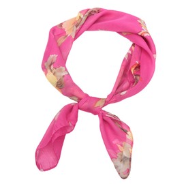 FAIRYGATE Hair Scarf Women Square Chiffon Neck Scarfs for Ladies Retro 50s Light Weight Summer Scarves Pink A2617