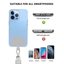 SHANSHUI Phone Lanyard, 2 Pack Phone Lanyard Strap 2X Durable Tether Tab Universal Nylon Phone Neck Phone Charm Crossbody Lanyard for Cell Phone Fit All Smartphones (Black, Grey)