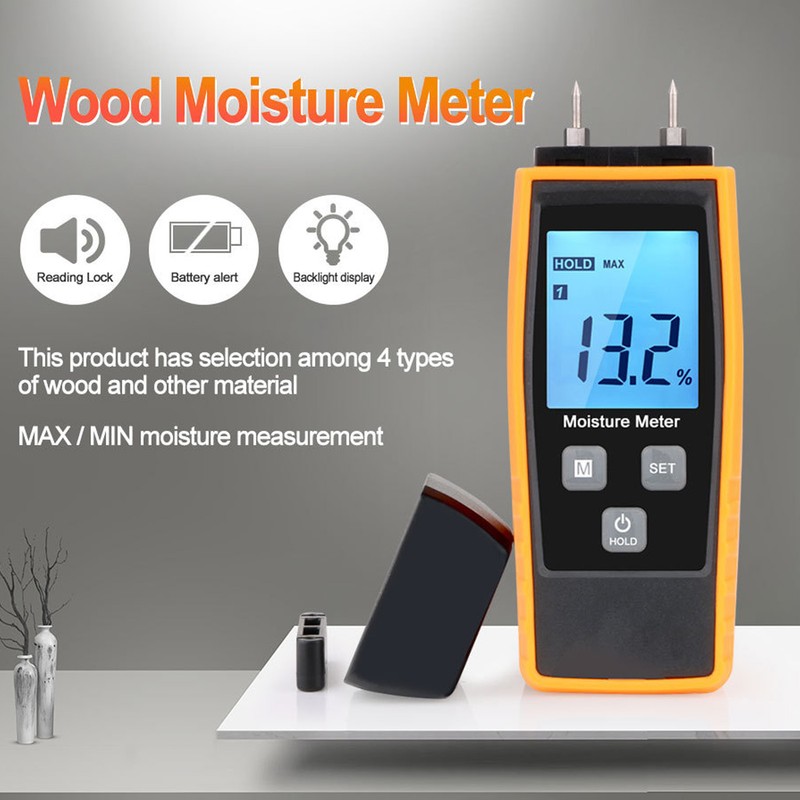 Wood Moisture Meter High Accuracy Easy to Read Portable Digital