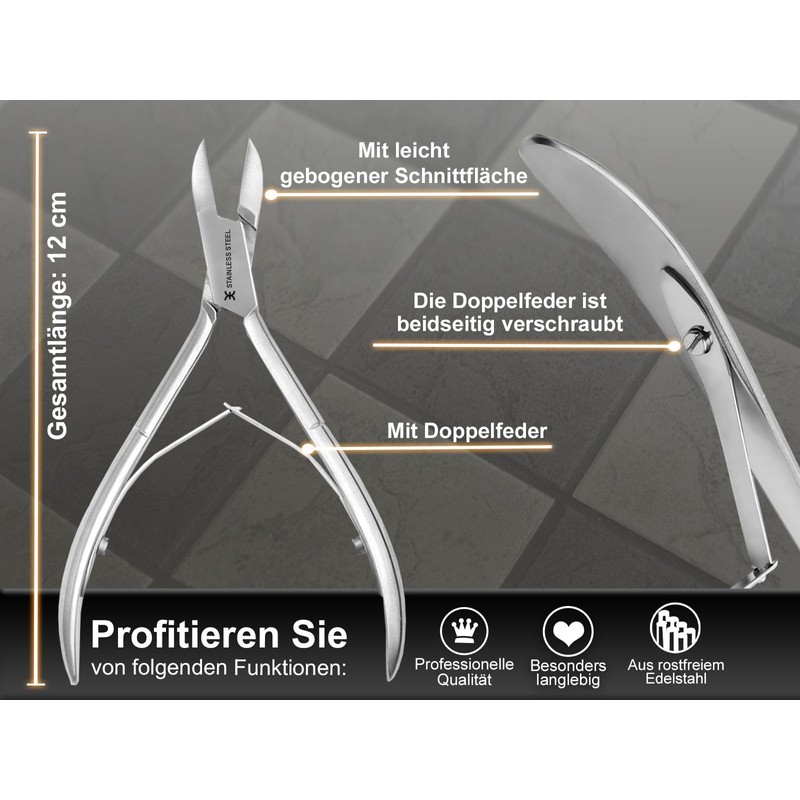 Excellent-Solingen Professional Nail Clippers 12.0 cm Stainless Steel