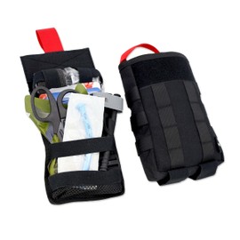 Lightning X Fully Stocked Quick-Draw Tactical IFAK MOLLE First Aid Kit w/Red Tab Technology LXPB70-SKK - Black