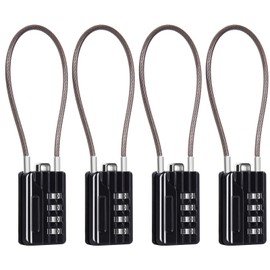 SEPOX® Versatile 12-Piece Resettable 4-Digit Combination Travel Lock Luggage Set – Own Password Set-Up, Extrem Long Anti-Cut Vinyl Steel Cable, Ideal for Suitcase - Black 32cm Cable