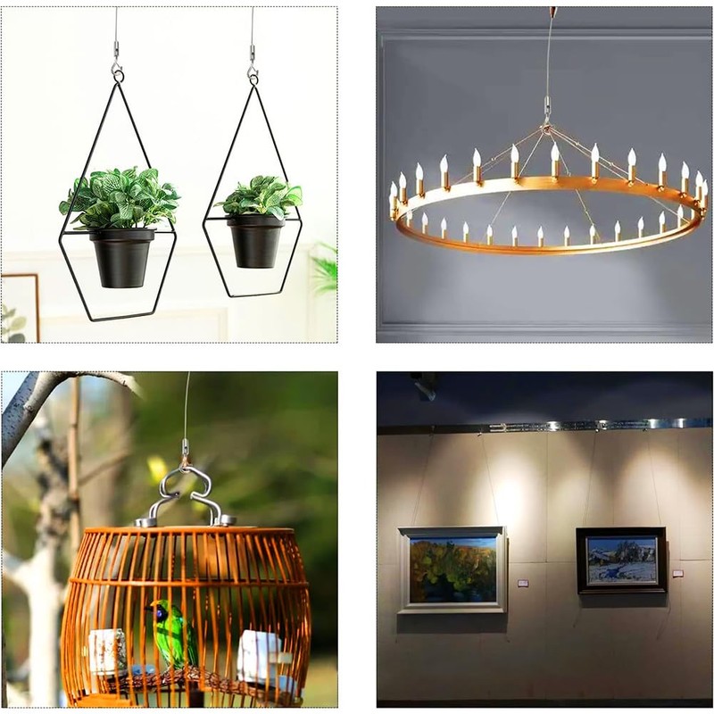 FDKJOK 2pcs Picture Hanging Wire, 2m Stainless Steel Heavy Duty,