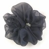 Navy Blue Chiffon Hair Scrunchie - Large