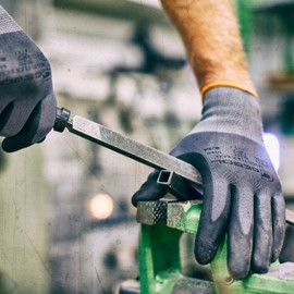 Gebol Multi Flex Eco Work Gloves with Nubs, Nitrile Gloves for a Secure Grip, for Men and Women, Size M (Size 8), Grey, 1 Pair