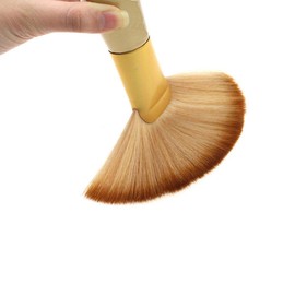 Lurrose Neck Duster Brush Soft Hairdressing Brush Barber Hair Salon Brush Face Cleaning Hair Cutting Brush Fan-shaped Sweep Brush for Hair Cutting