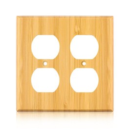 Solid Wood Outlet Covers Light Switch Plate 4.5" X 4.5" Bamboo Duplex Receptacle Outlet Light Switch Cover Quality Raw Wooden Outlet Covers Decorative wall plates