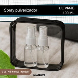 TECHZOCO Sprühflasche, leere Reiseflaschen, Reisespray, 100 ml, feiner Nebel, geeignet für Flugzeugflüge, enthält 2 Spraydosen à 100 ml