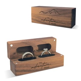 WeddingGiftsWedding Wooden Ring Box Wedding Day Walnut Wood Ring Bearer Box Engagement Ring Boxes for Proposal Wedding Decor
