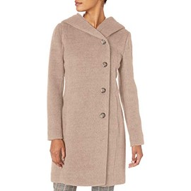 Cole Haan womens Alpaca Blend Dropped Shoulder Wool Coat, Bone, 2 US