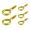 SISI UK Eye Screw Hooks Brass Plated Hook Eye Bolts