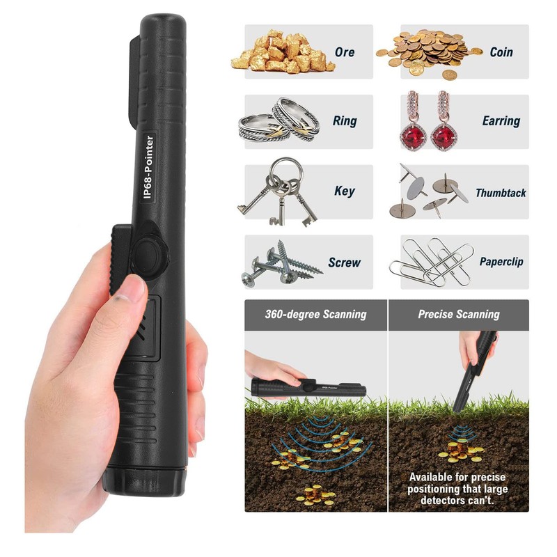 Metal Detector Handheld Professional Gold Treasure Hunting Unearthing Tool for
