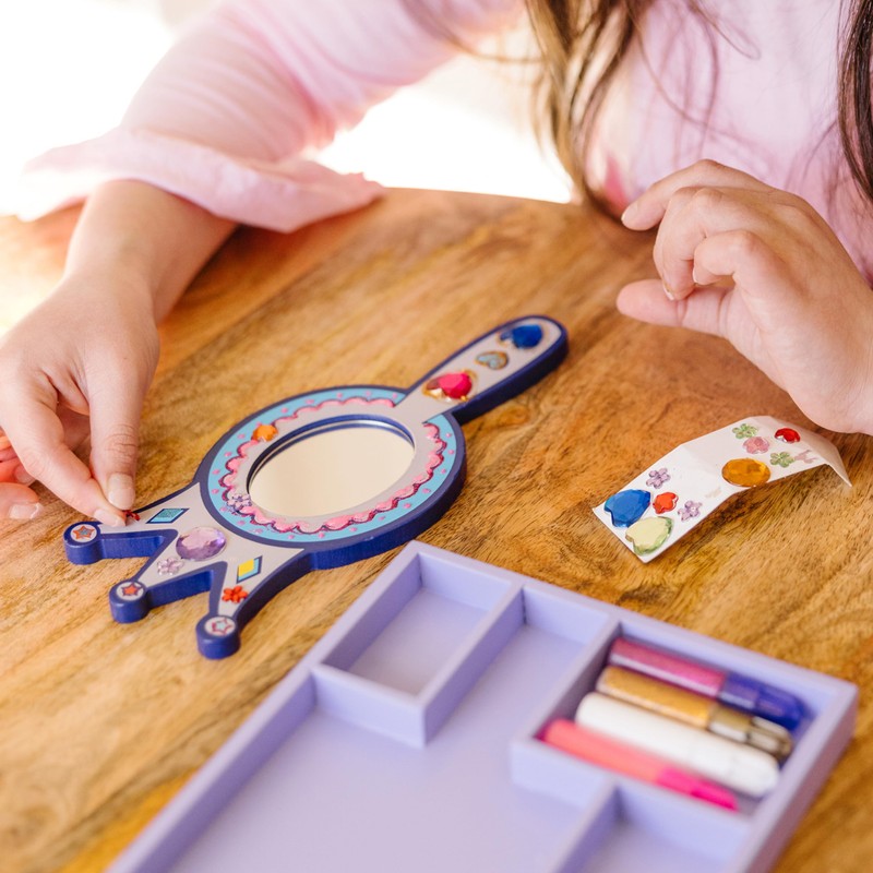 Melissa & Doug Decorate-Your-Own Wooden Princess Mirror Craft Kit