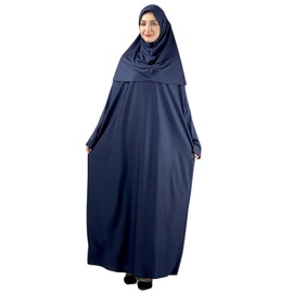 Modish Group Women's Prayer Clothing with Hijab Rosary, Muslim Clothing for Women, Turkish Muslim Long Dress Set, Abaya Jilbab, Islamic Burka, Ramadan, Rich blue