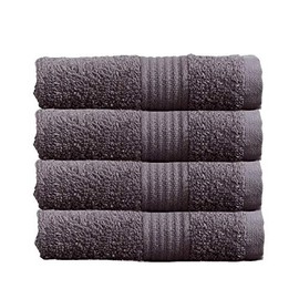 Olivia Rocco Egyptian Cotton Towels Home Bathroom Towel Set Bale Fade Resistant 500gsm Home Collection Bales Bath Sets, 4 Washcloths Charcoal
