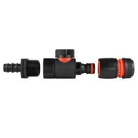 16mm Barbed Straight with BSPF-Quick Connect Valve & Hose Connector Black - Designed to Provide Dependable Flow Control Connections in Various Garden Watering Set ups.