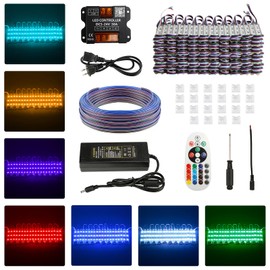 IRONWALLS Storefront RGB LED Lights - 100FT, 200PCS 5050 SMD 3-LED Modules with App & Remote Dual Control, Waterproof Commercial Window Decorative Lights for Indoor & Outdoor