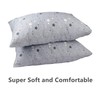 2 Piece Grey Star Pillow Case Queen Size, 100% Cotton,