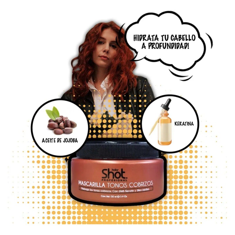 Mascarilla Capilar Matizador Cobrizo Kolor Shot Con Keratina