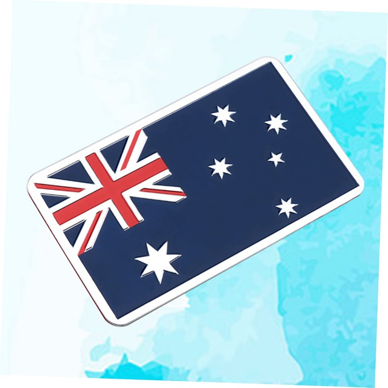 SUPVOX Australia Car Emblem Sticker - Rectangular Aluminum National Flag