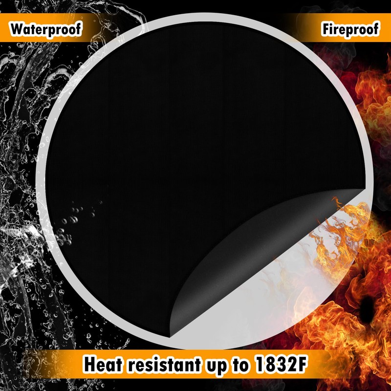 40" Round Fire Pit Mat 3-Layer Outdoor Under Grill Mat