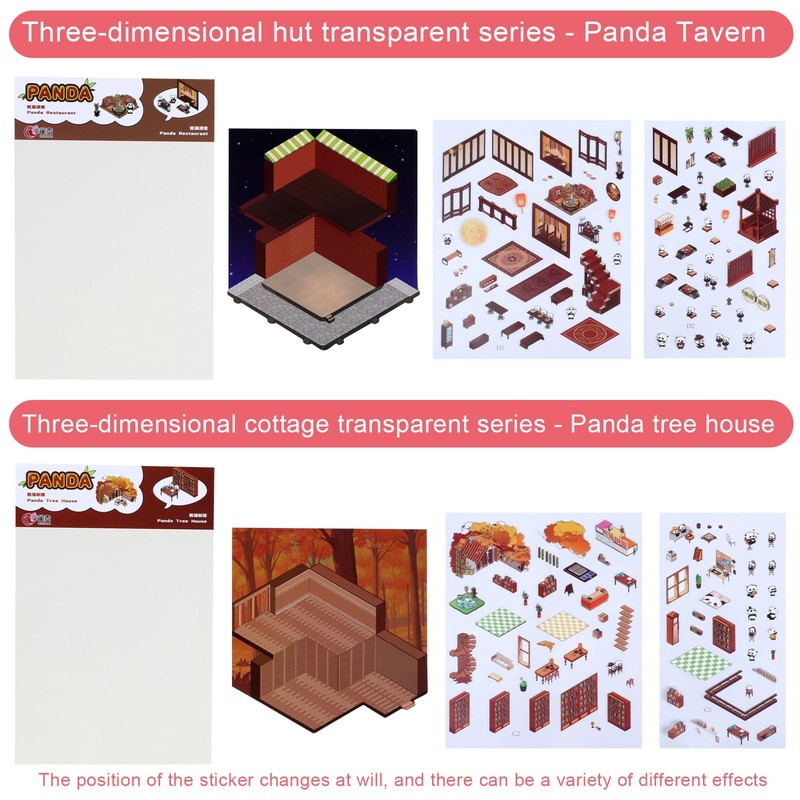 Mayoii 8 Sets DIY 3D House Stickers,Fun DIY Stickers Scene