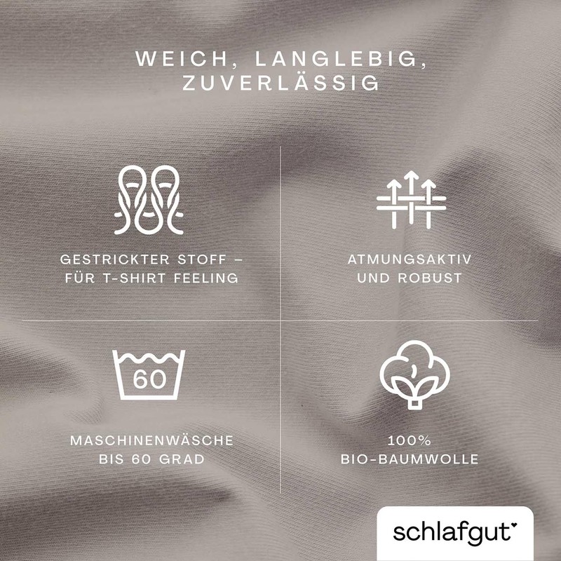 Schlafgut Casual Fitted Sheet, 90 x 190 cm to 100