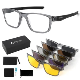 HINOKAZE Men's Sunglasses, 5 Lenses, Magnetic Lens Instantaneous Switching, Polarized Sports Sunglasses, Ultra Lightweight, UV400, Polarized Dimming Sunglasses, Women's, Bicycle/Fishing/Baseball