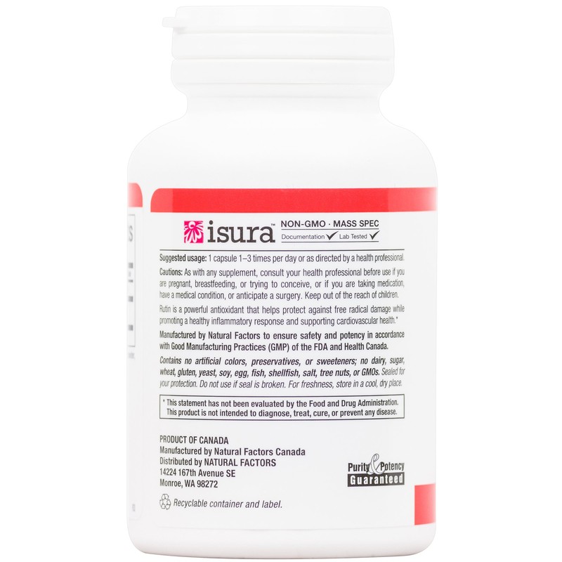 Natural Factors - Rutin 250mg, A Citrus Bioflavinoid, 90 Capsules