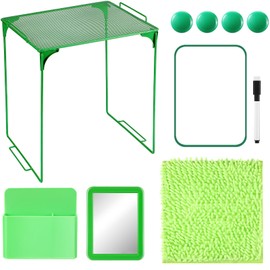 Wenqik 10 Pcs Locker Organizer Kit Locker Accessories Include Shelf Storage Box Whiteboard Mirror Magnetic Dry Erase Marker Magnets Rug Back to School Essentials(Green)